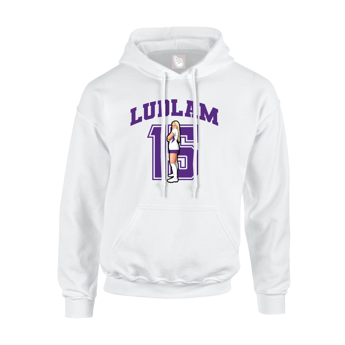 Hoodie — Number in White