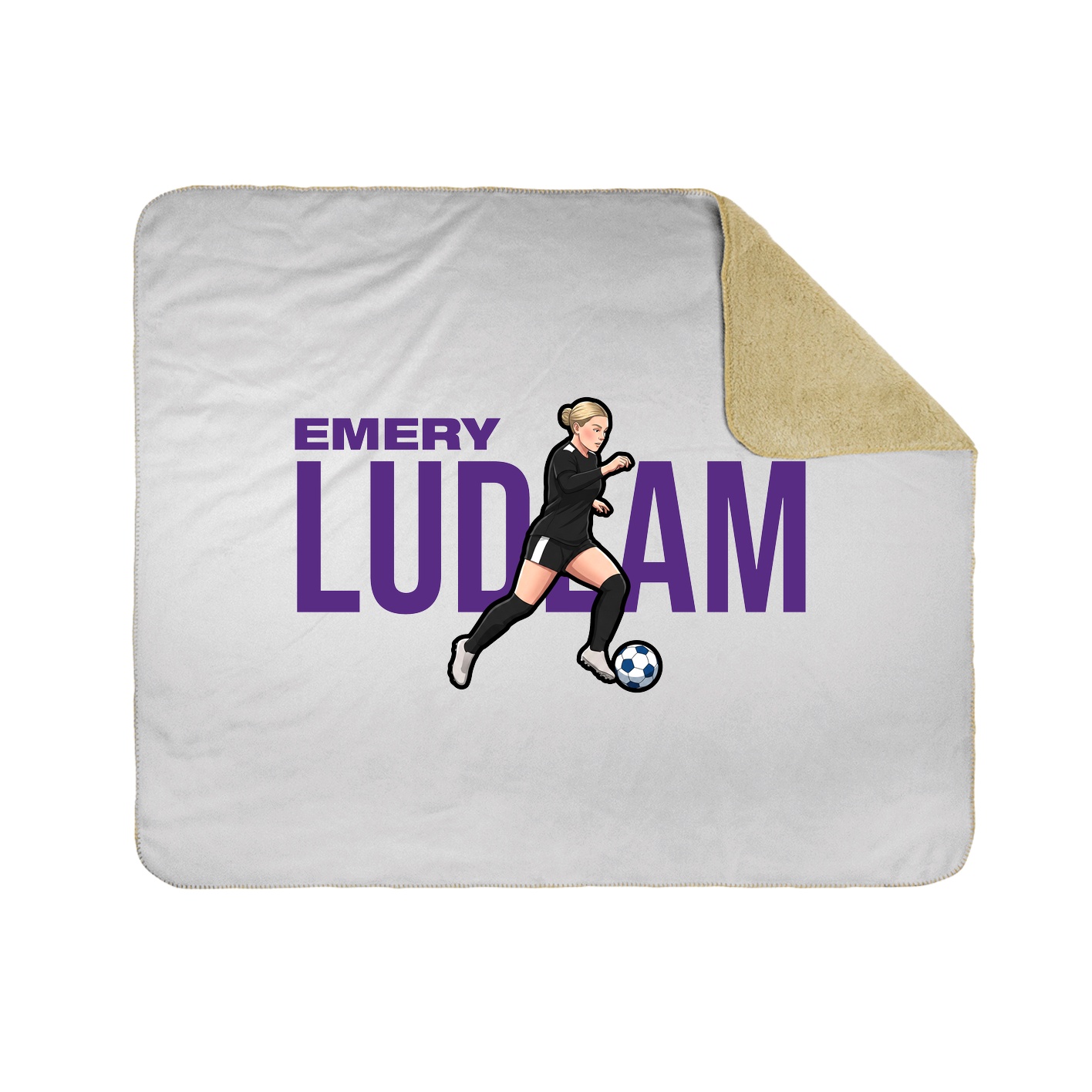Throw Blanket — Player Name in White