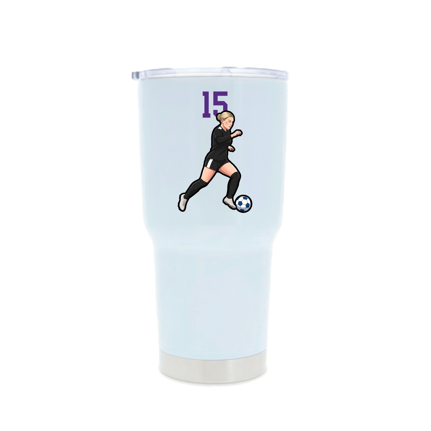 30oz Stainless Steel Tumbler — Number Top in White