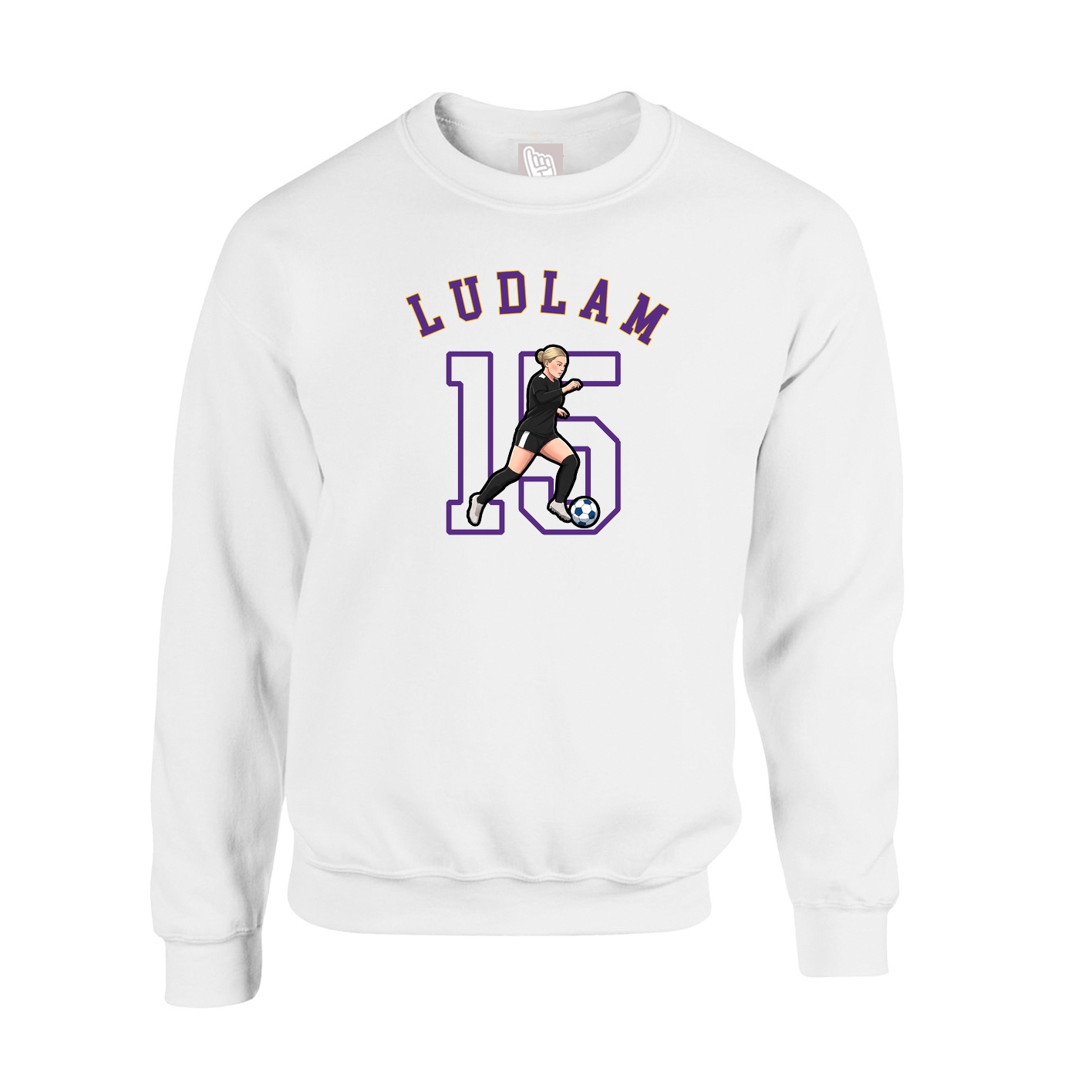 Fleece Crew — Shirsey Arch in White