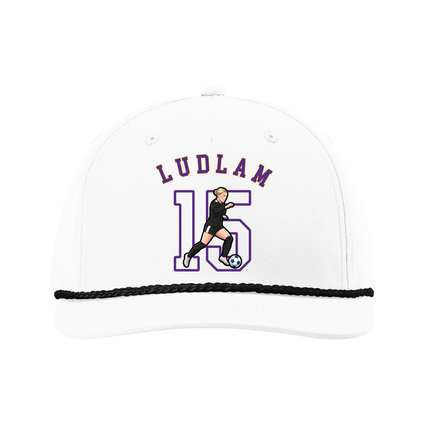 Five-Panel Classic Rope Cap — Shirsey Arch in White
