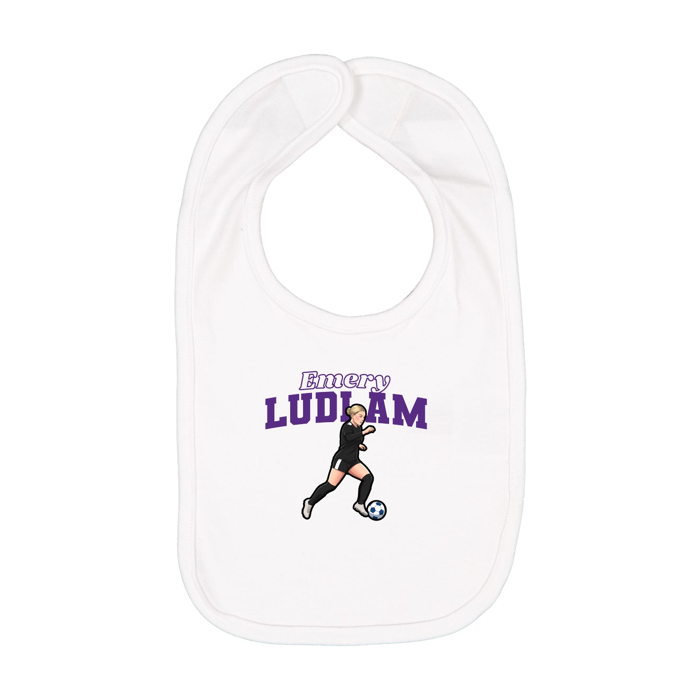 Infant Bib — Name Arch in White