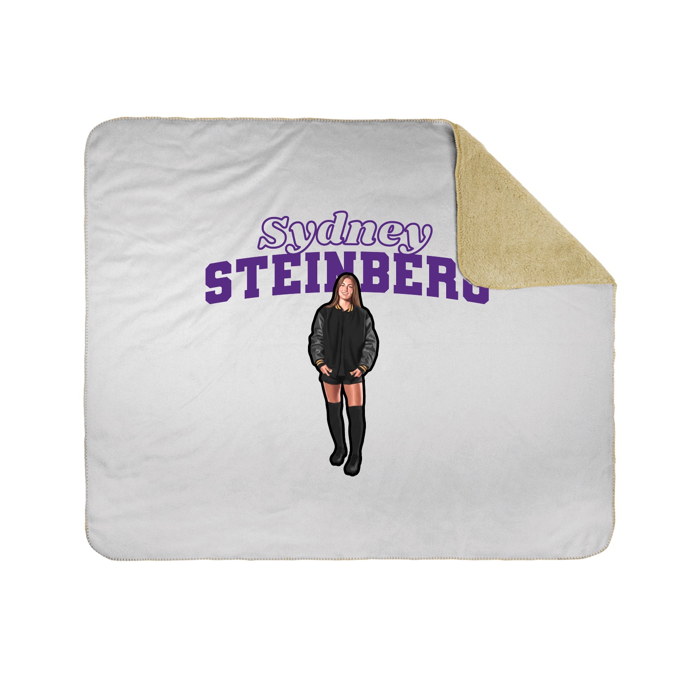 Throw Blanket — Name Arch in White