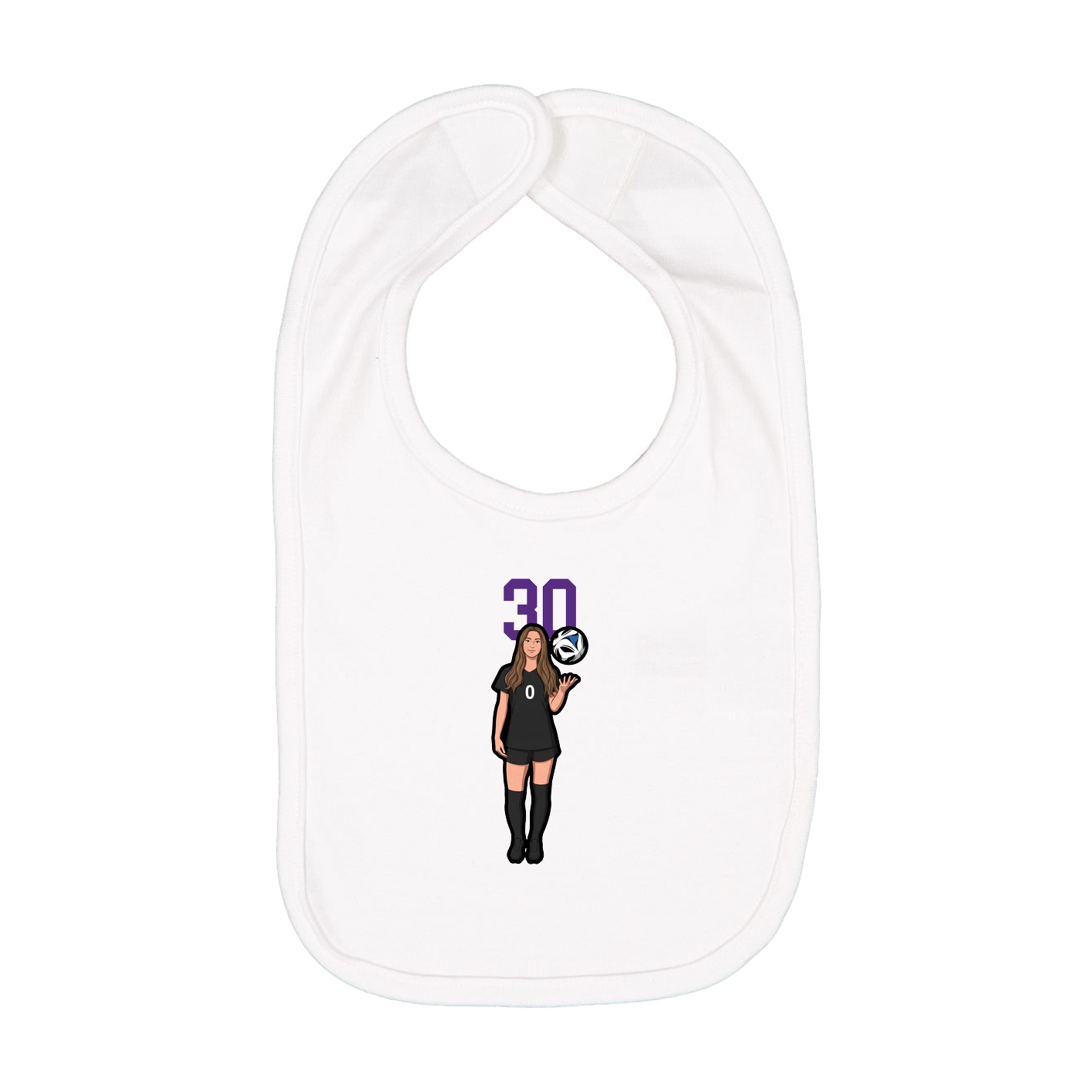 Infant Bib — Number Top in White