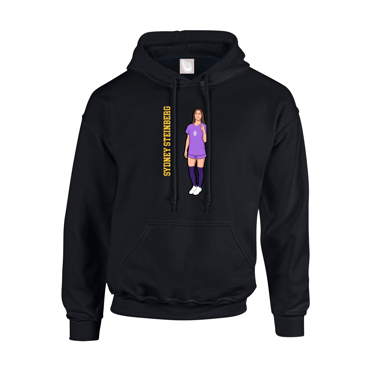 Youth Hoodie — Name Vertical in Black