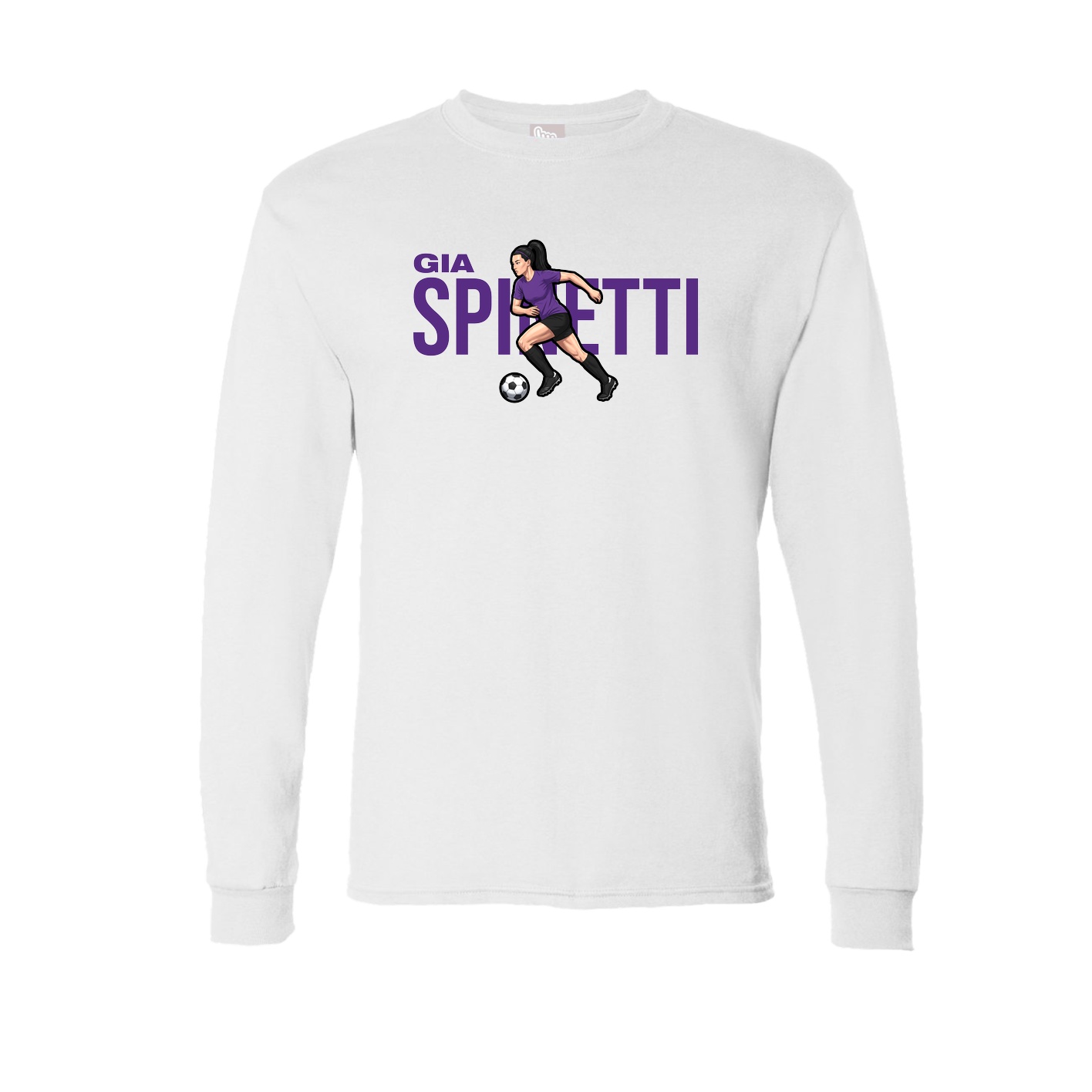 Long Sleeve Tee — Player Name in White