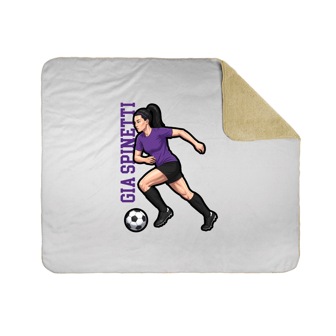 Throw Blanket — Name Vertical in White