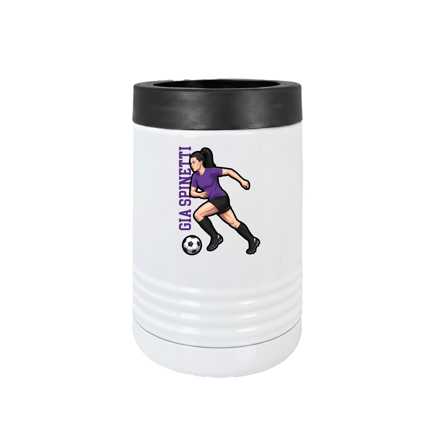 Beverage Holder — Name Vertical in White