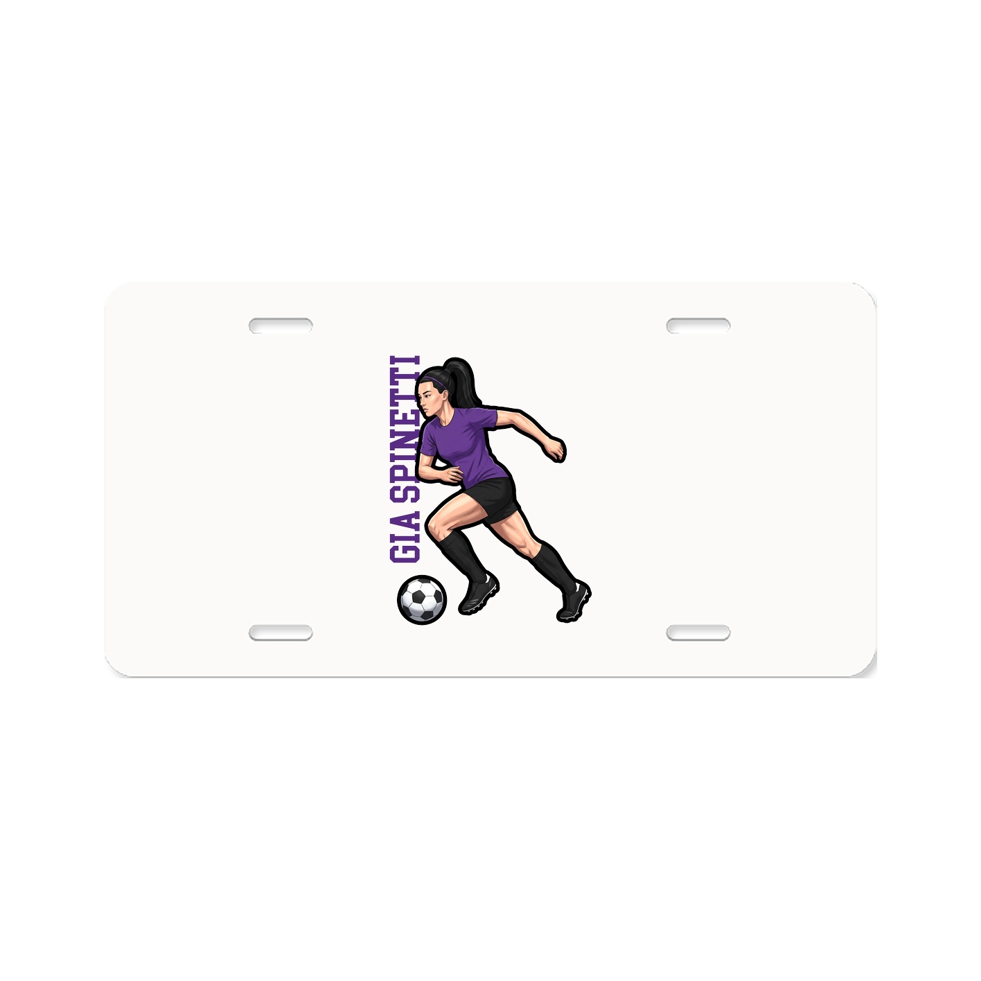 License Plate — Name Vertical in Classic