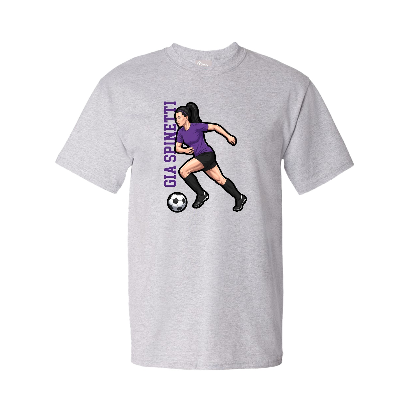 Tee — Name Vertical in Grey