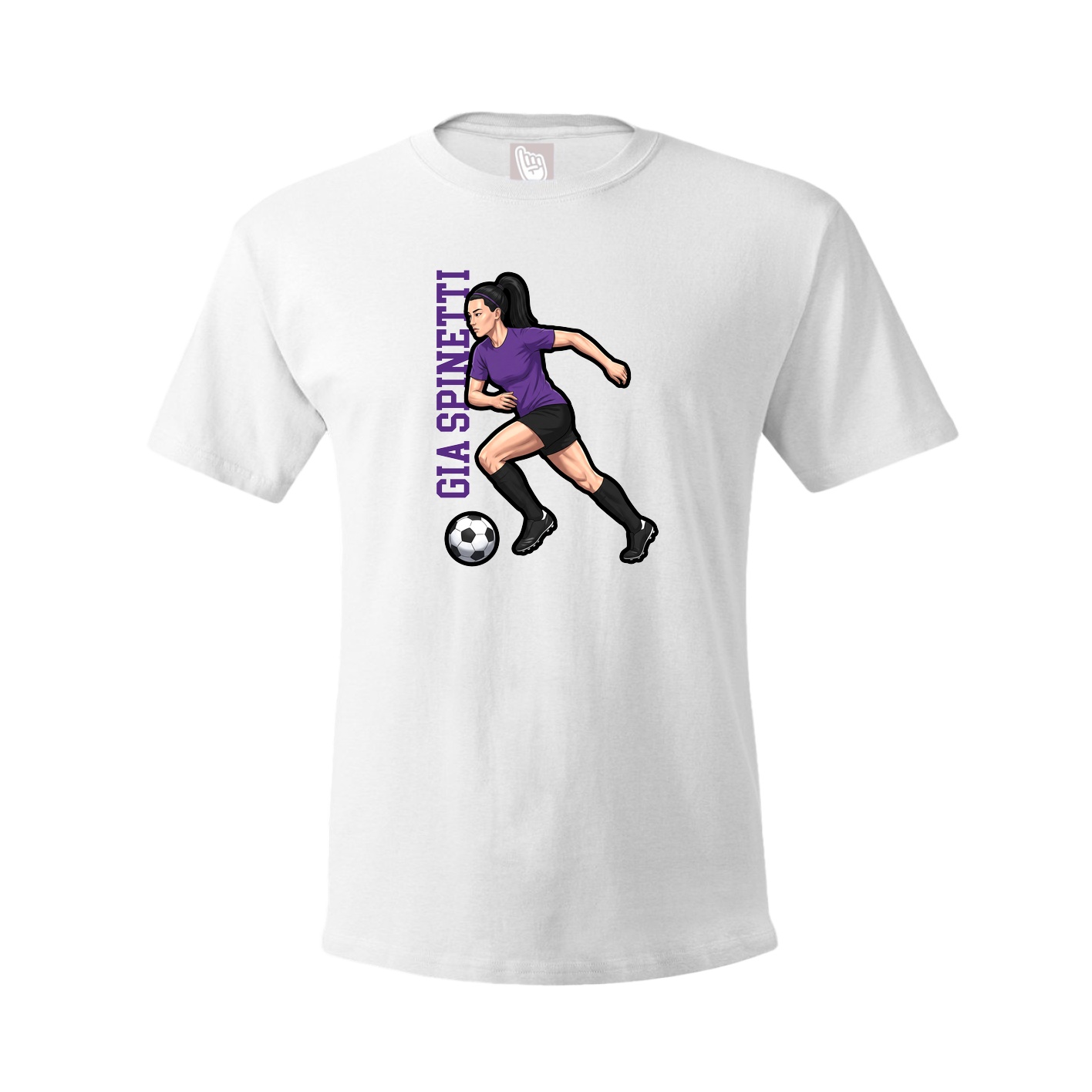 Youth Tee — Name Vertical in White