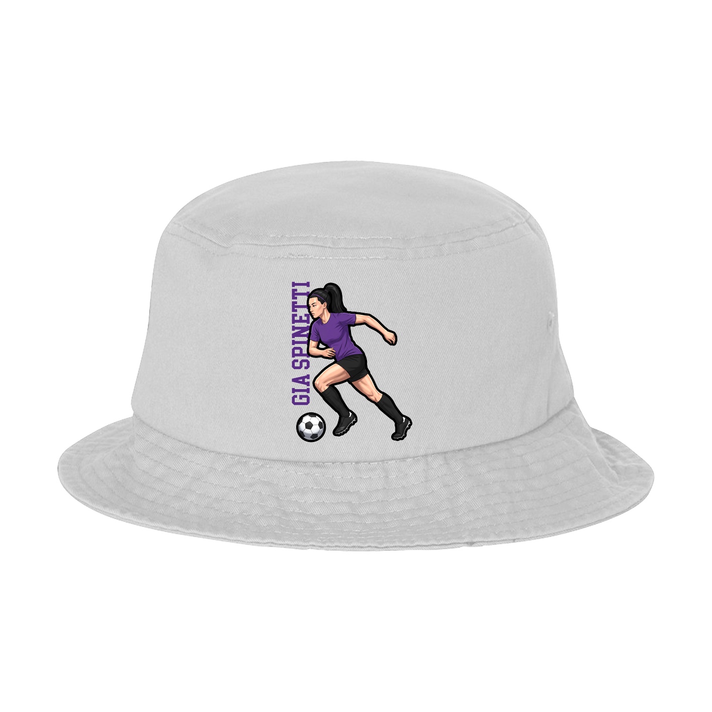 Bucket Cap — Name Vertical in White