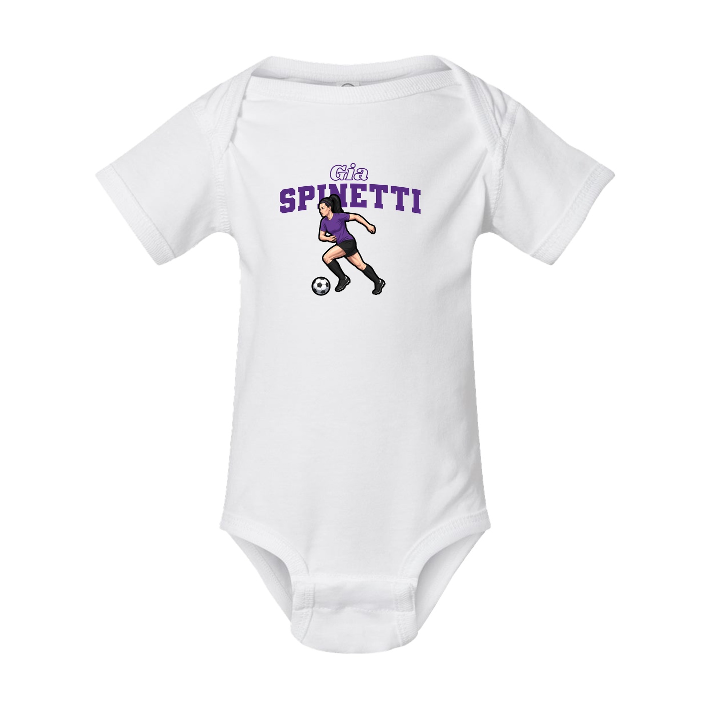Baby Onesie — Name Arch in White