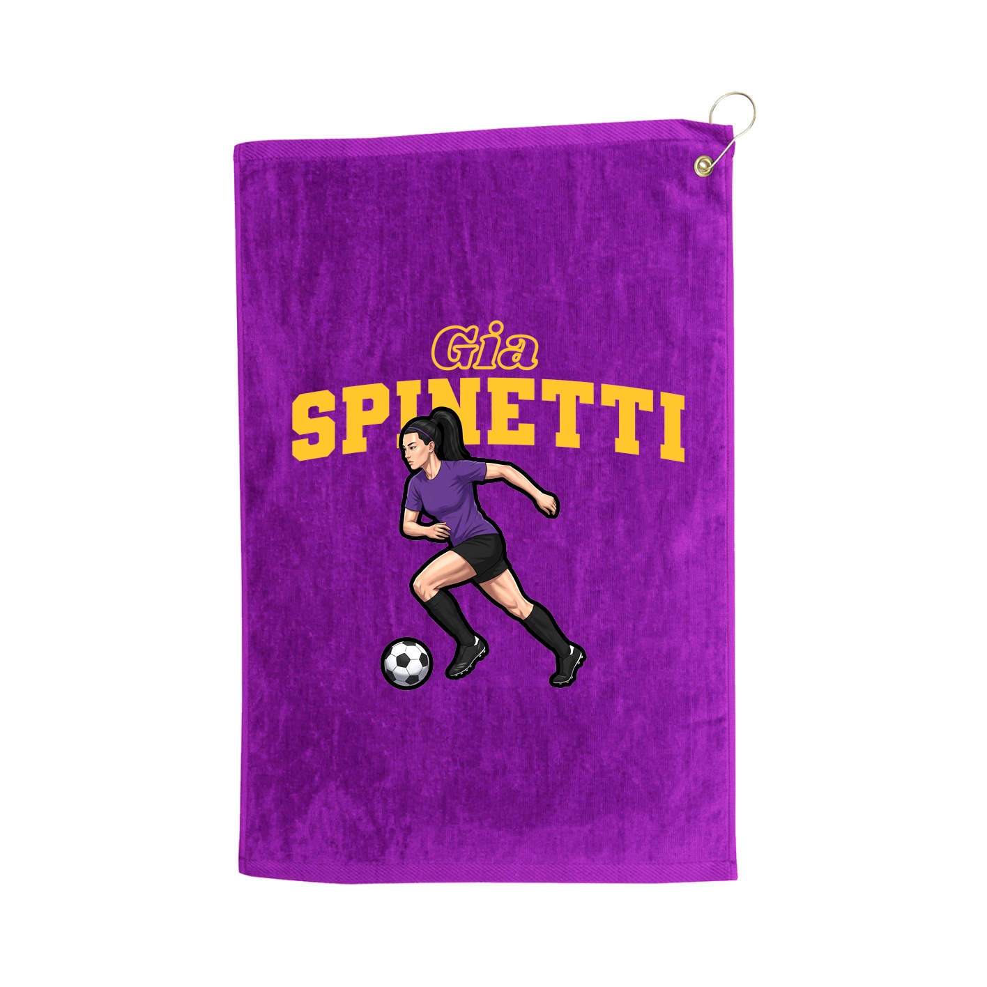 Golf Towel — Name Arch in Purple