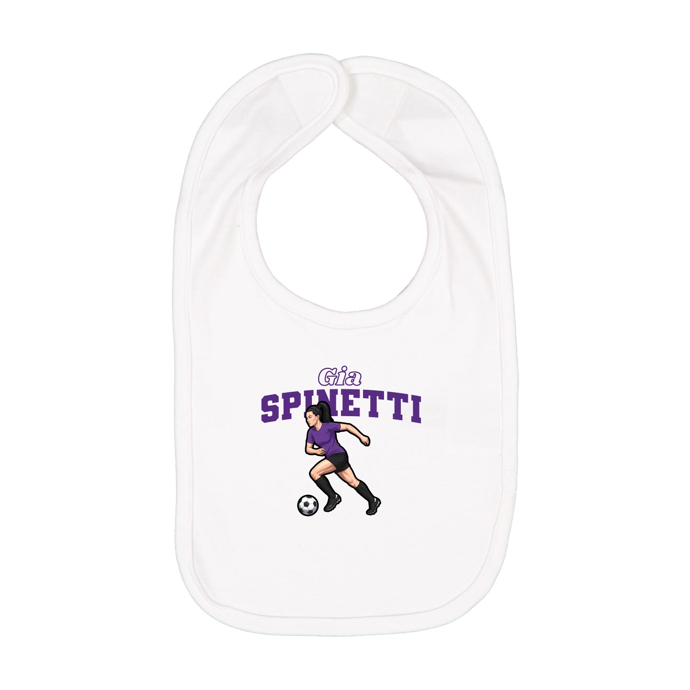 Infant Bib — Name Arch in White