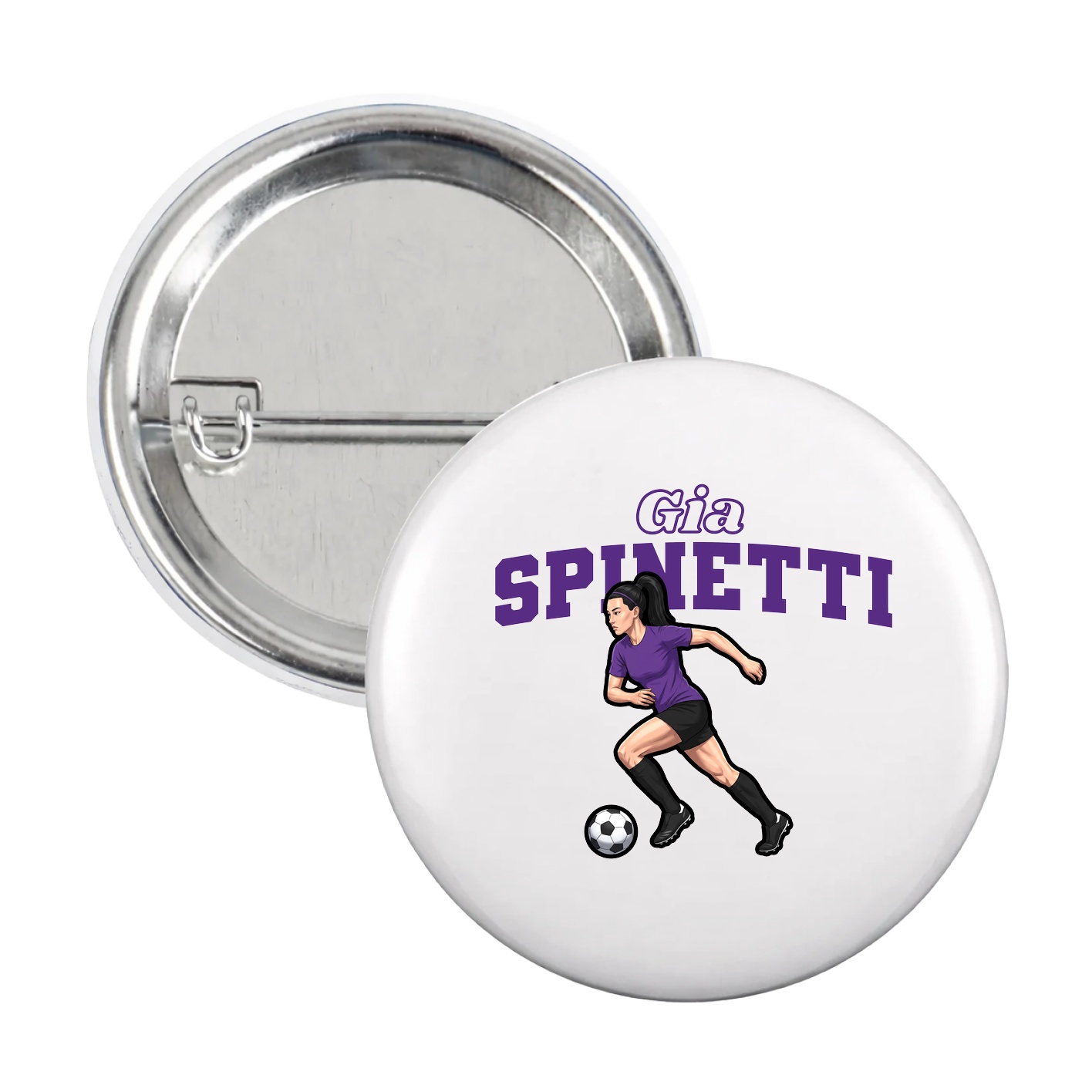 Game Day Button — Name Arch in White