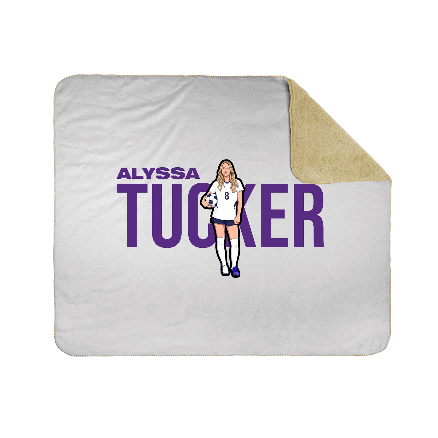 Throw Blanket — Player Name in White