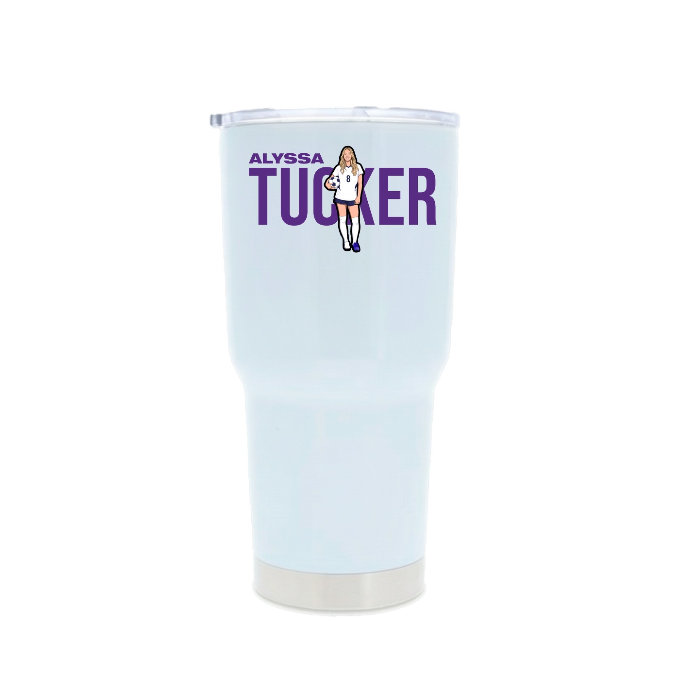 30oz Stainless Steel Tumbler — Player Name in White
