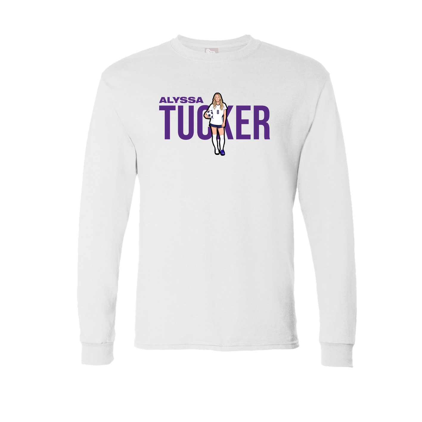 Long Sleeve Tee — Player Name in White