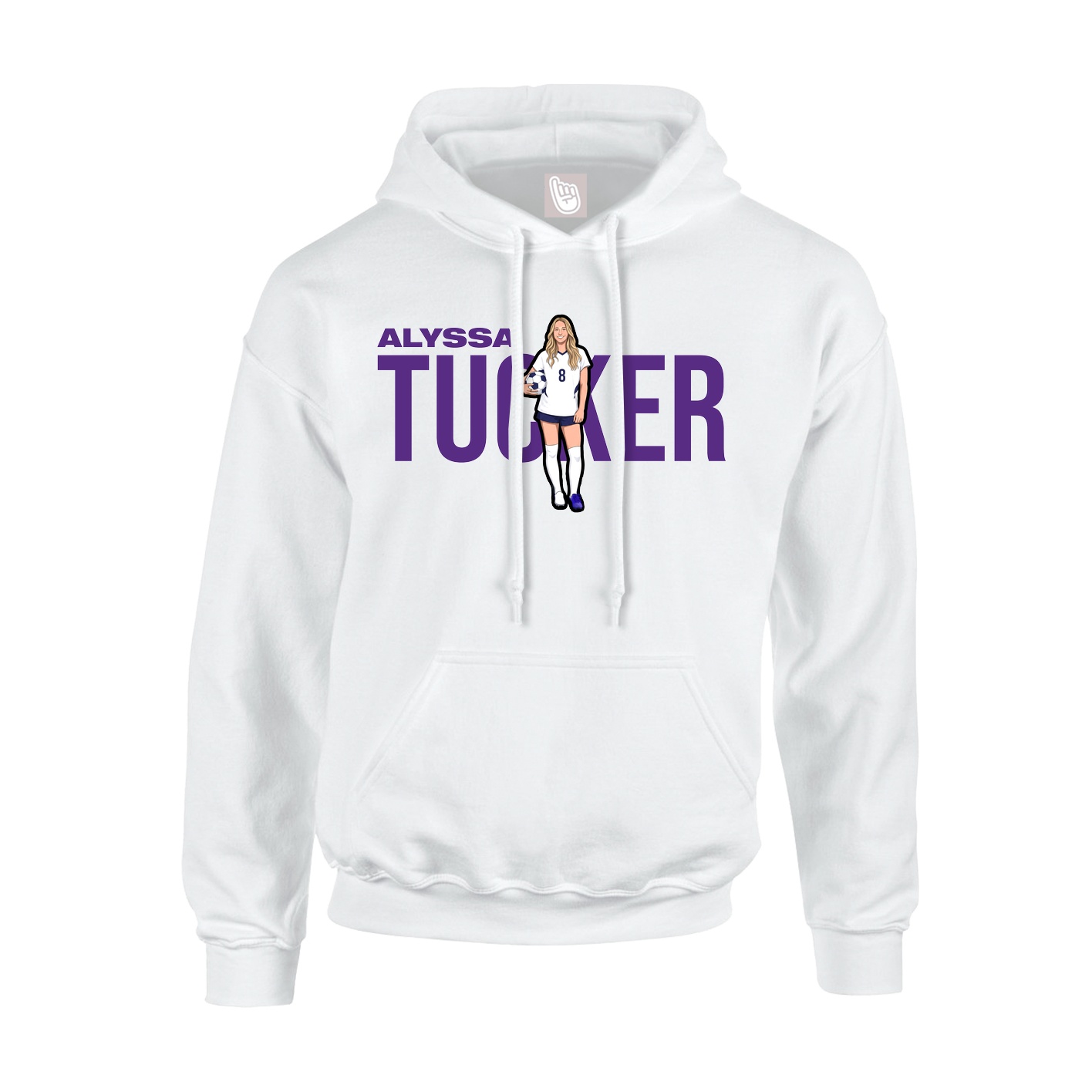 Youth Hoodie — Player Name in White