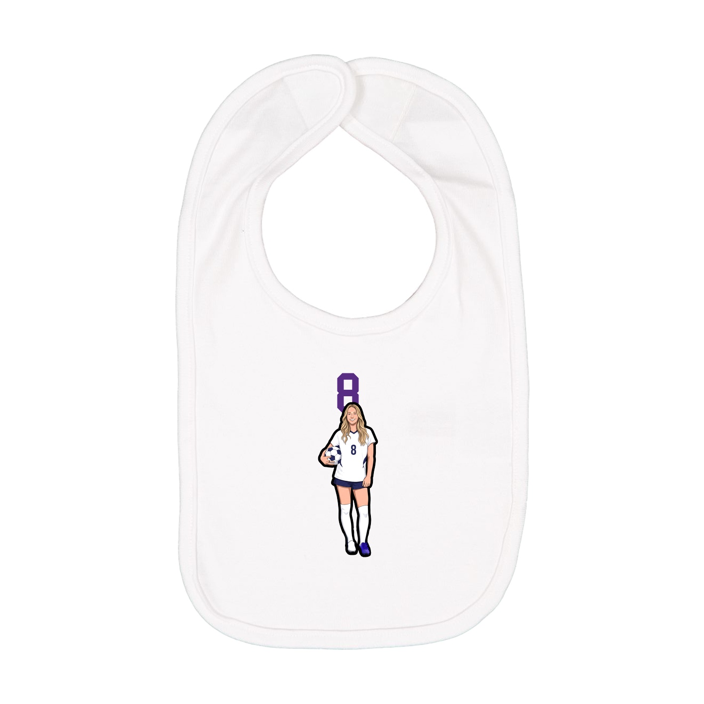 Infant Bib — Number Top in White