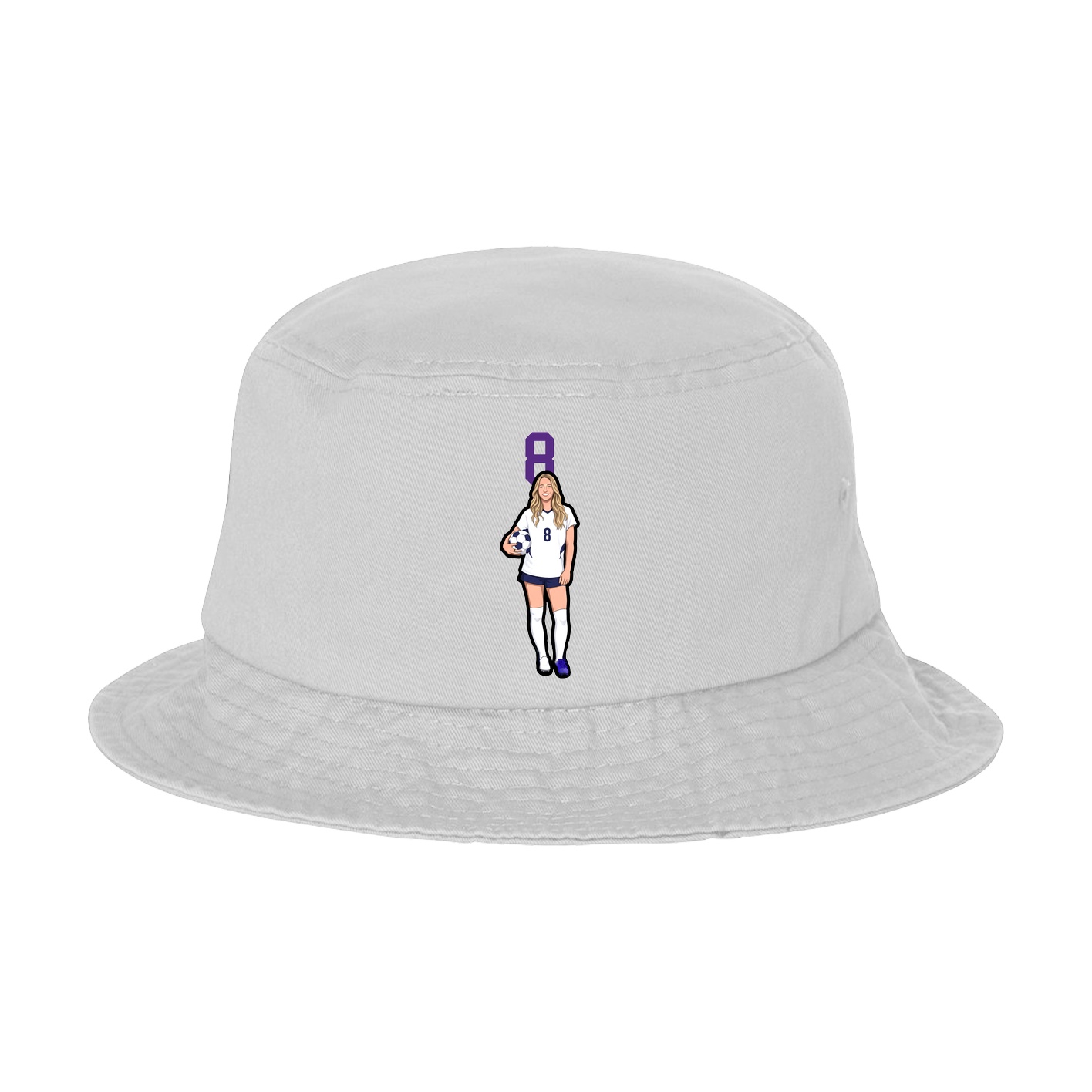 Bucket Cap — Number Top in White