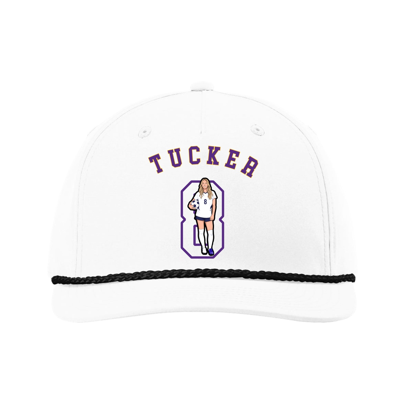 Five-Panel Classic Rope Cap — Shirsey Arch in White