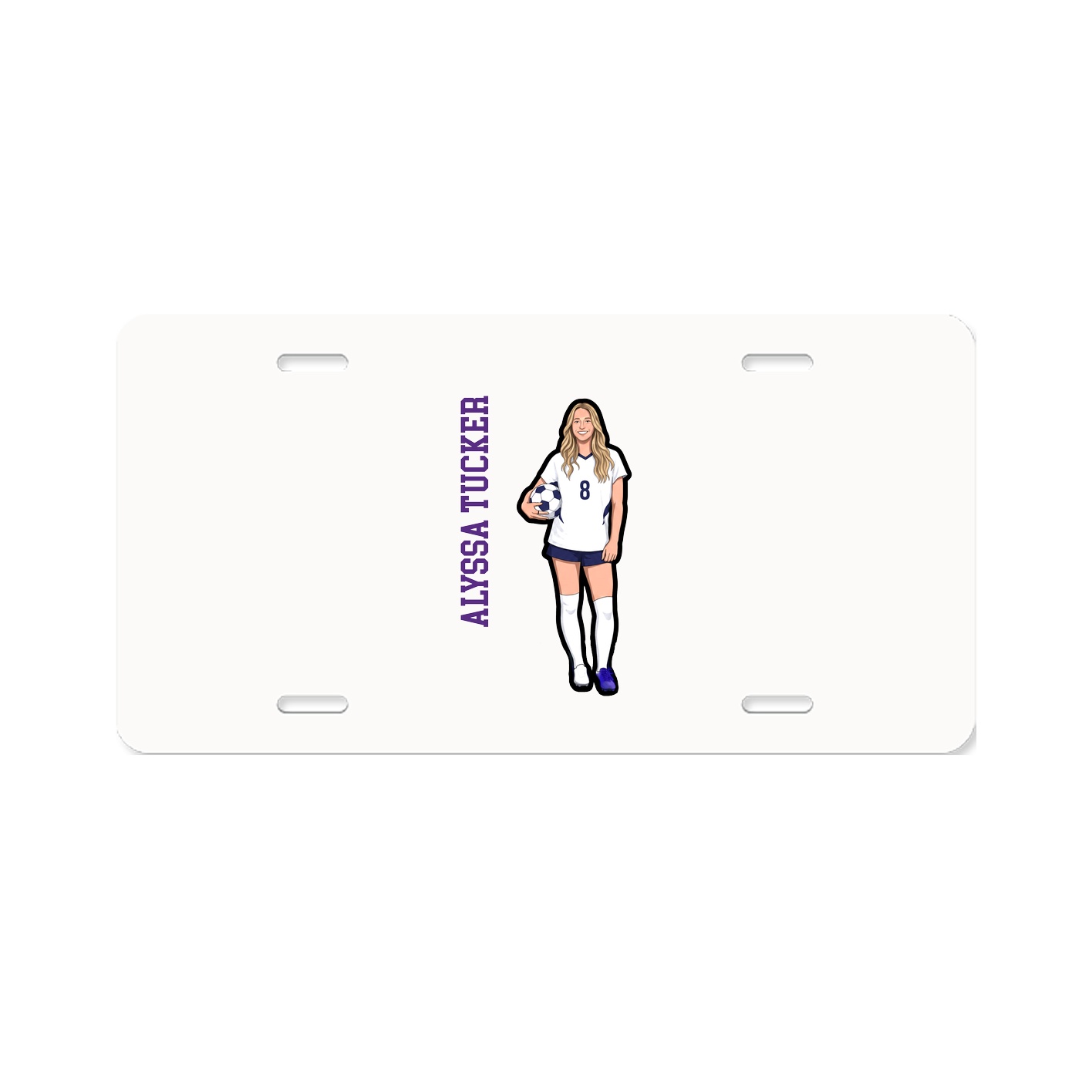 License Plate — Name Vertical in Classic