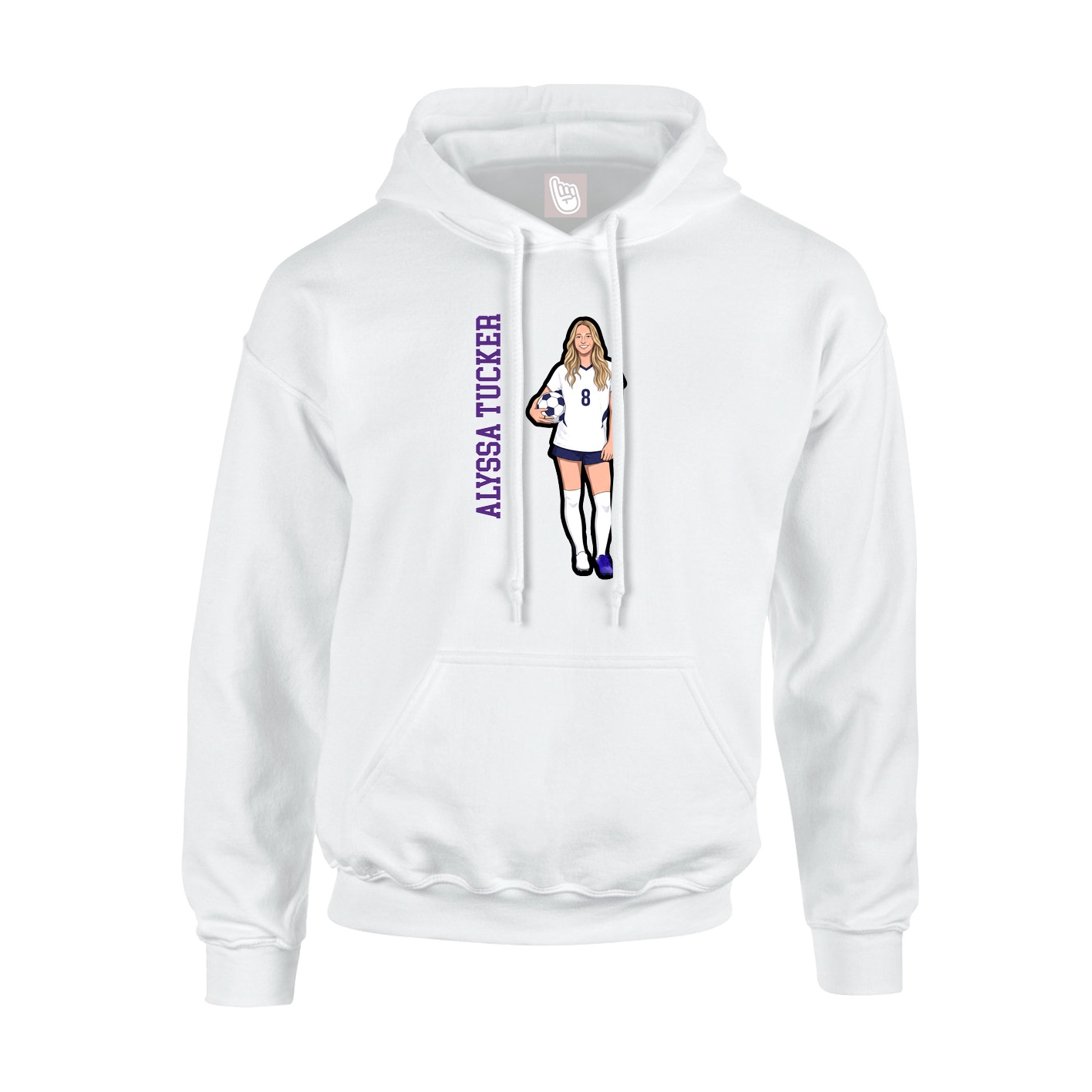 Hoodie — Name Vertical in White