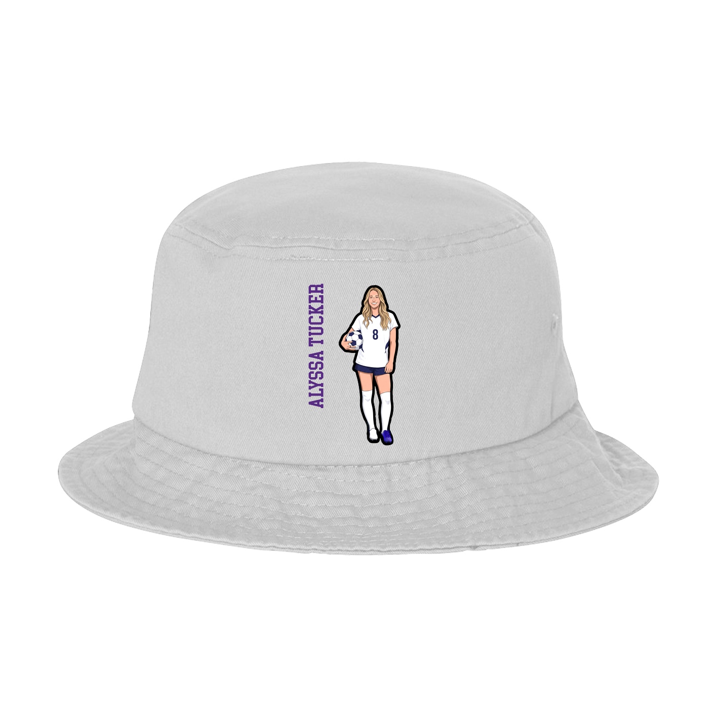 Bucket Cap — Name Vertical in White