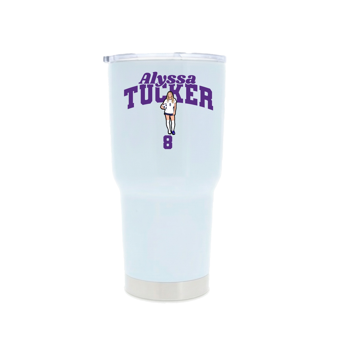 30oz Stainless Steel Tumbler — Signature Arch in White