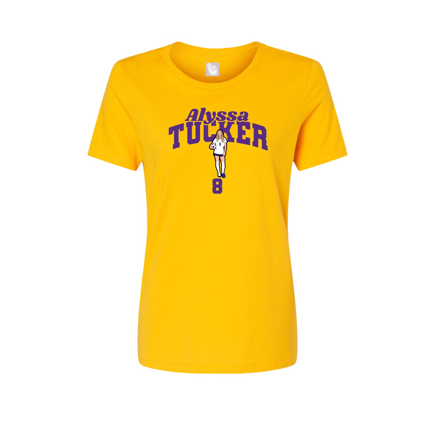 Fitted Women's Tee — Signature Arch in Gold