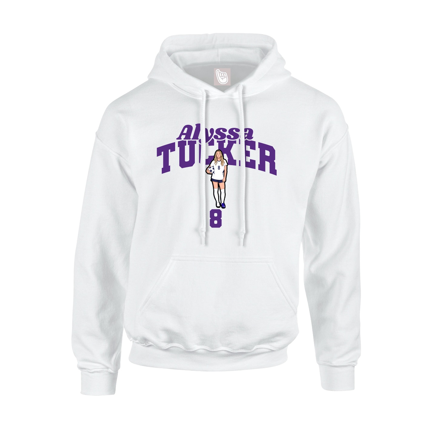 Youth Hoodie — Signature Arch in White