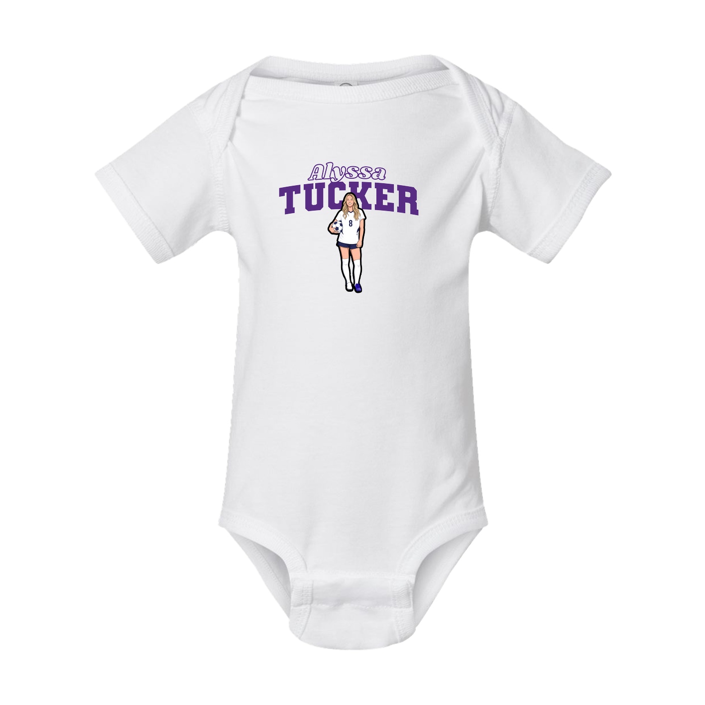 Baby Onesie — Name Arch in White