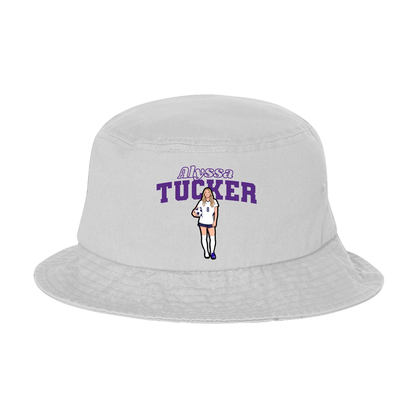 Bucket Cap — Name Arch in White