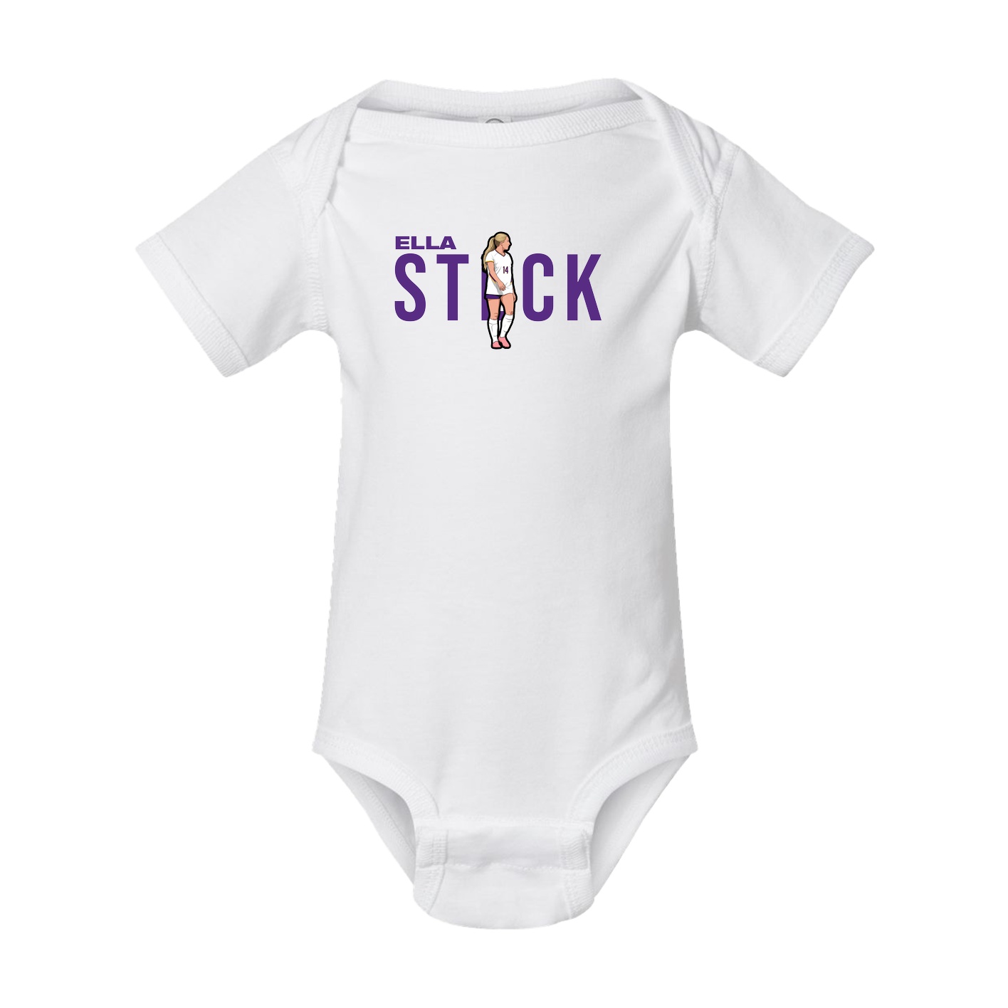 Baby Onesie — Player Name in White