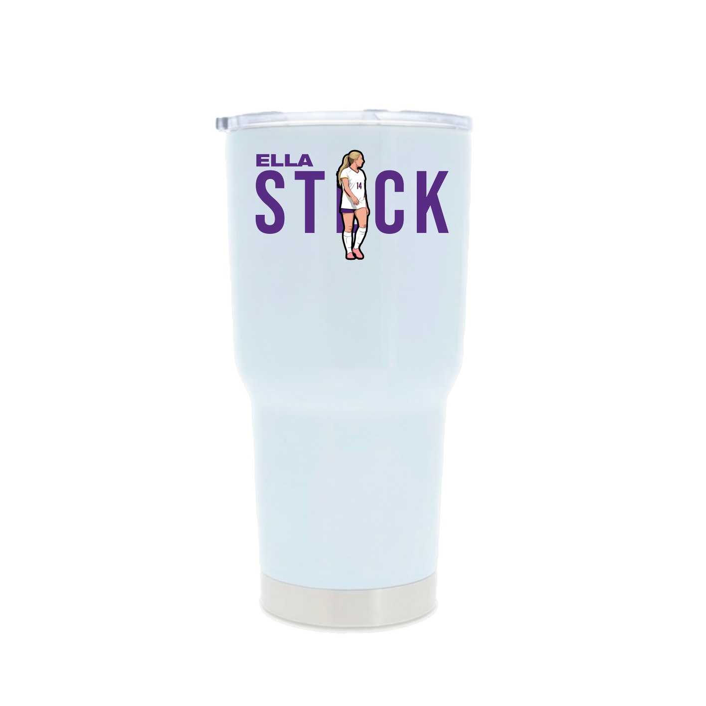 30oz Stainless Steel Tumbler — Player Name in White