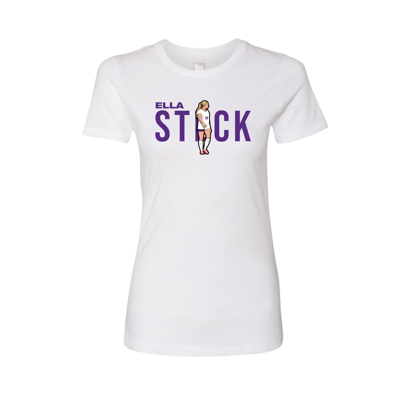 Fitted Women's Tee — Player Name in White