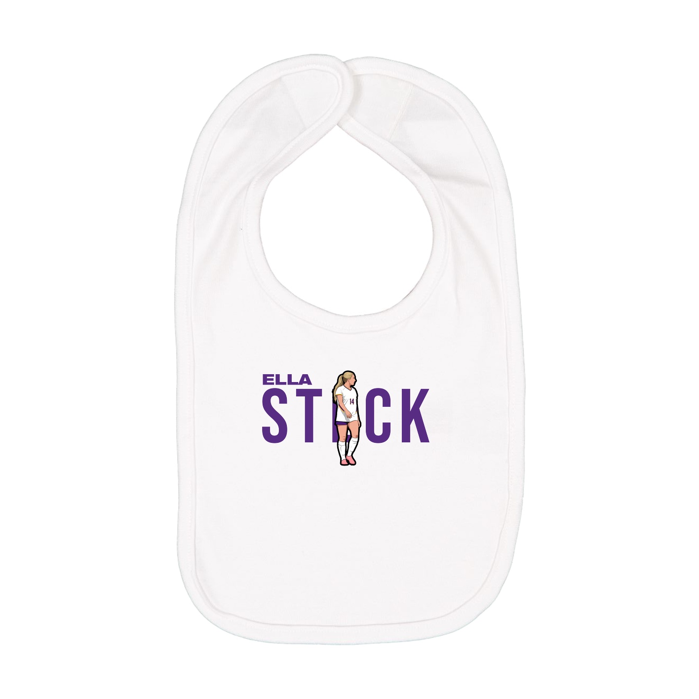 Infant Bib — Player Name in White