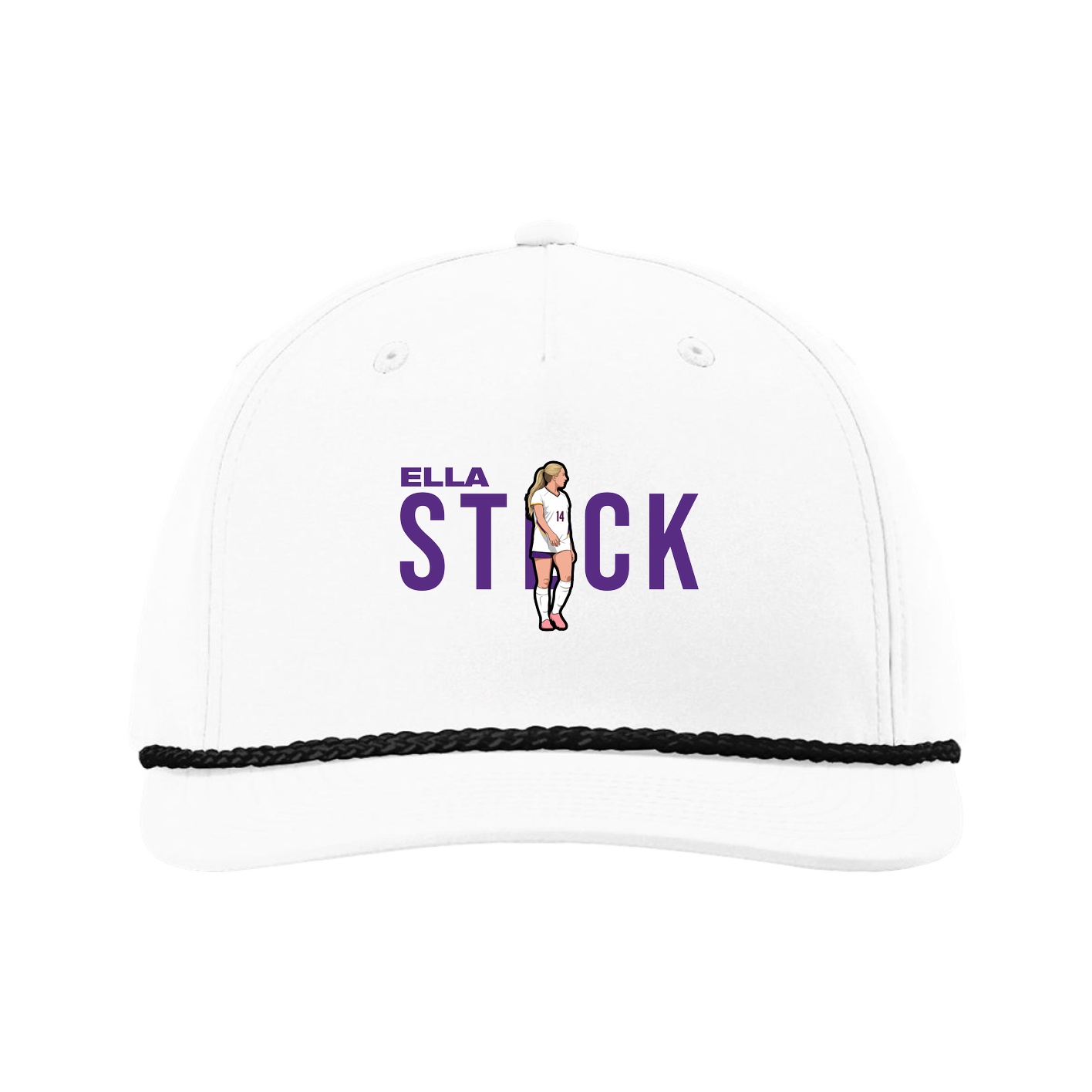 Five-Panel Classic Rope Cap — Player Name in White