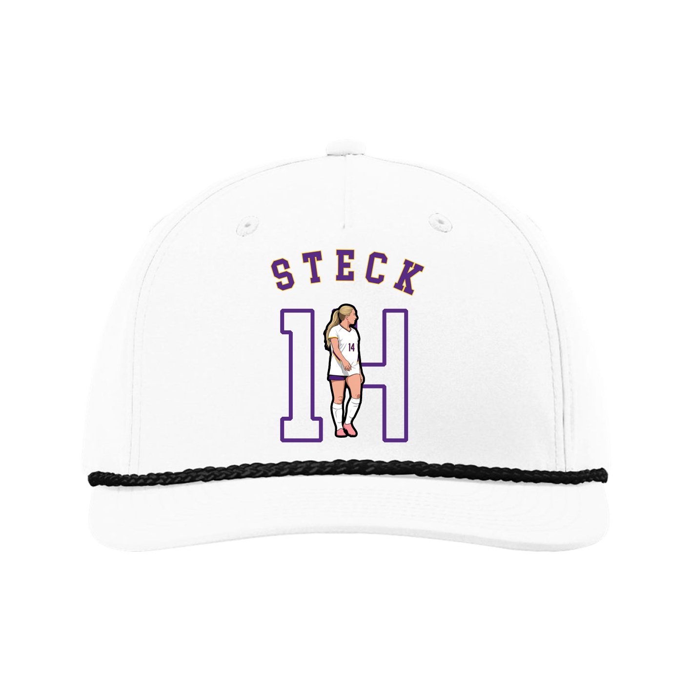 Five-Panel Classic Rope Cap — Shirsey Arch in White