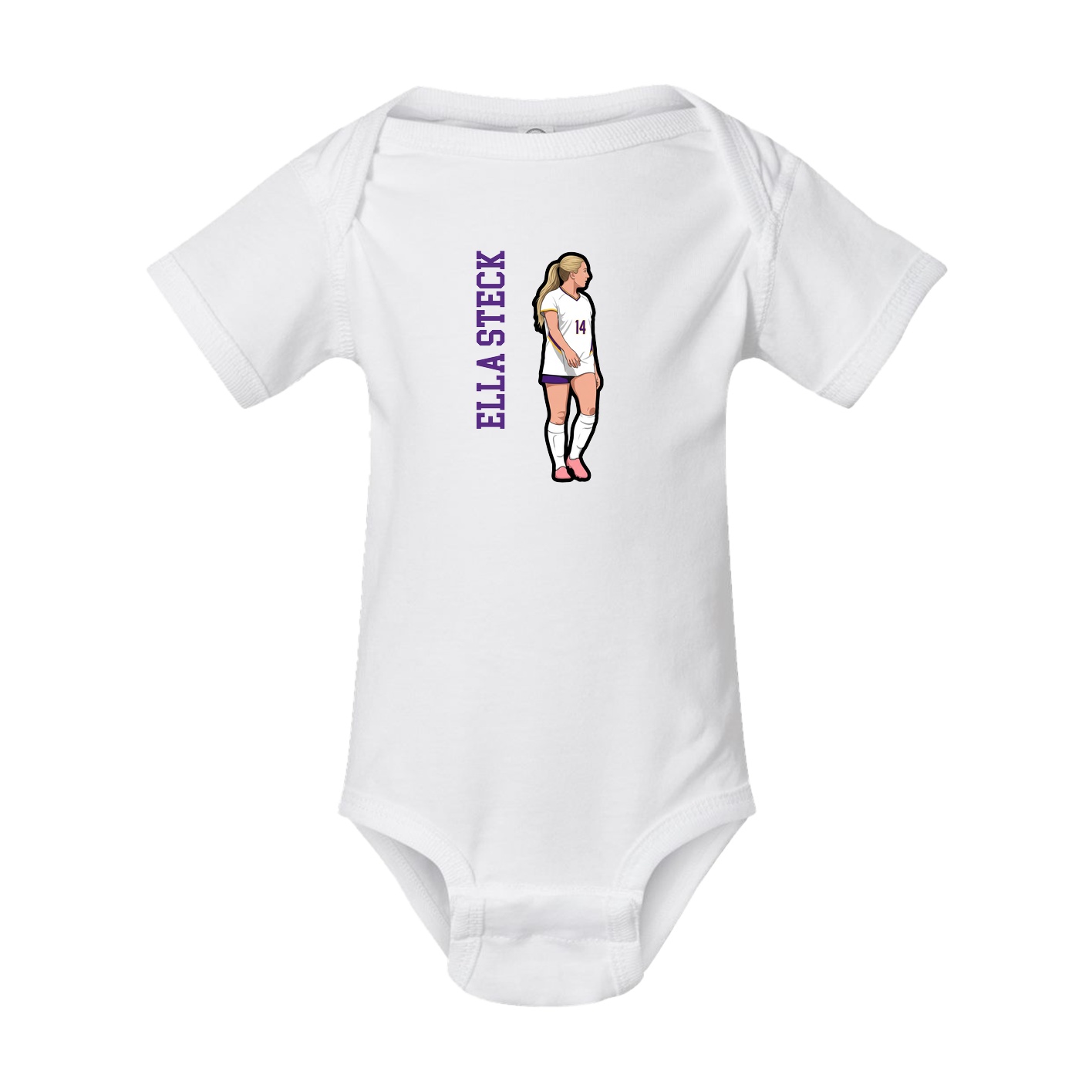 Baby Onesie — Name Vertical in White