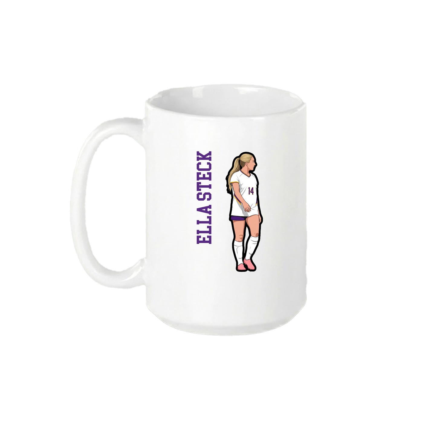 15oz Coffee Mug — Name Vertical in White