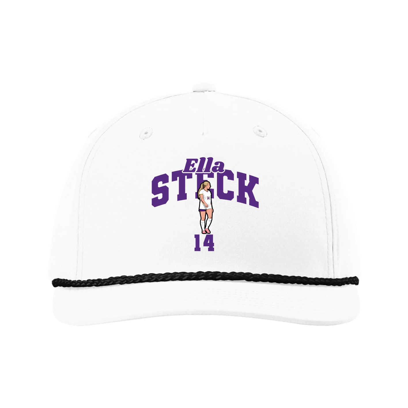 Five-Panel Classic Rope Cap — Signature Arch in White