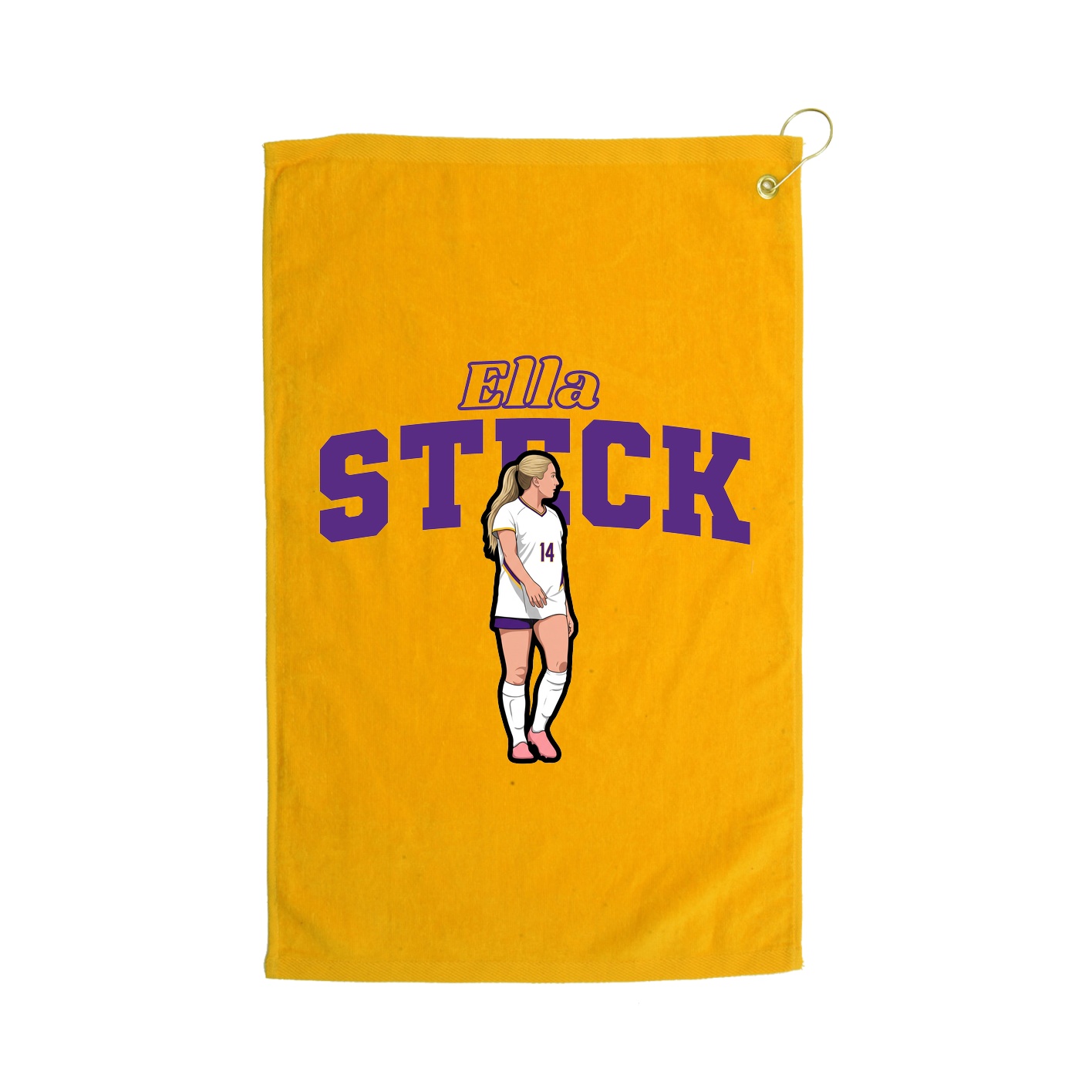 Golf Towel — Name Arch in Gold