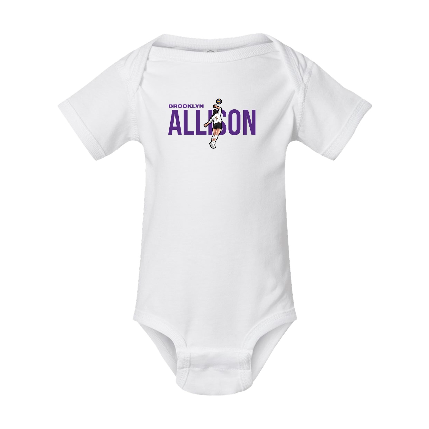 Baby Onesie — Player Name in White