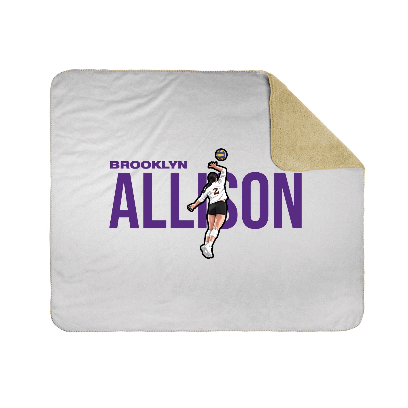Throw Blanket — Player Name in White