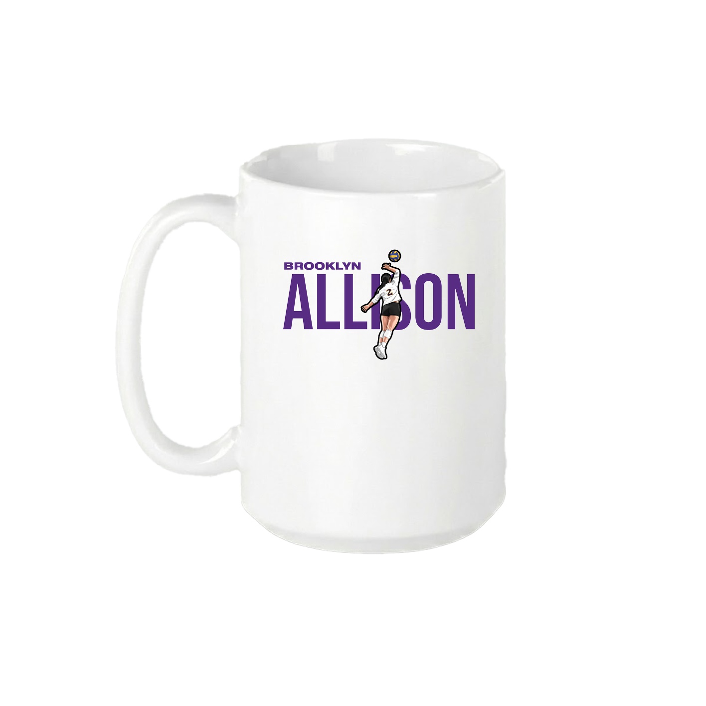 15oz Coffee Mug — Player Name in White