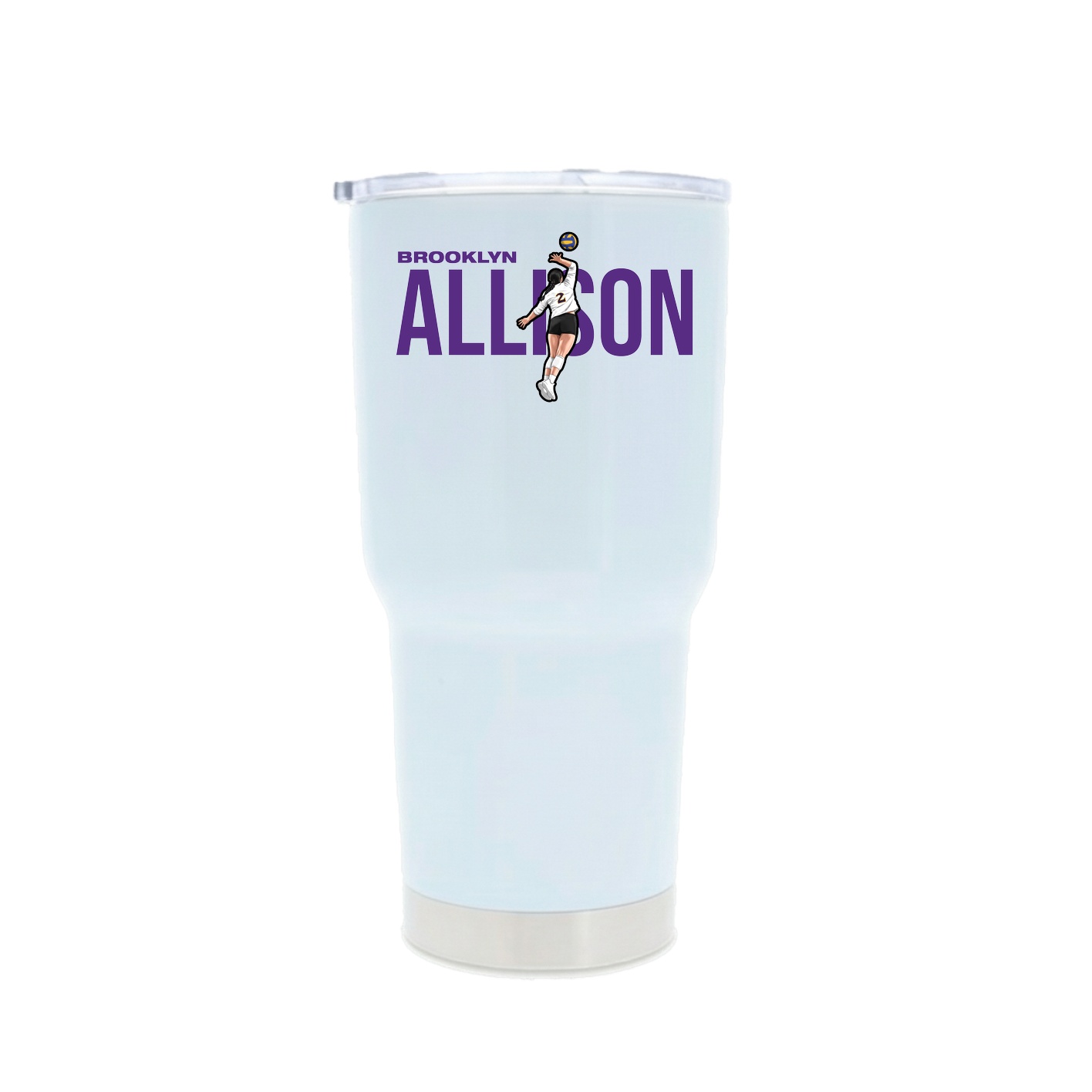 30oz Stainless Steel Tumbler — Player Name in White