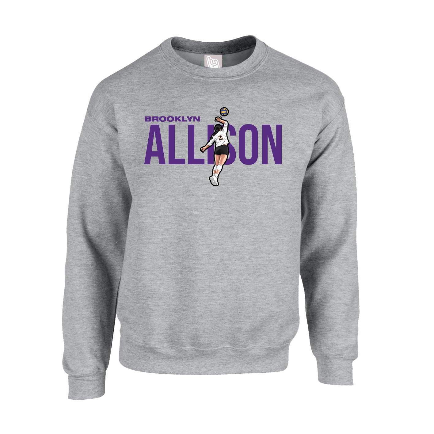 Fleece Crew — Player Name in Grey